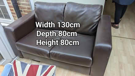 Photo of free Chocolate Brown Leather-Look Sofa Set (2-Seater + 2 Si (Roehampton SW15) #1