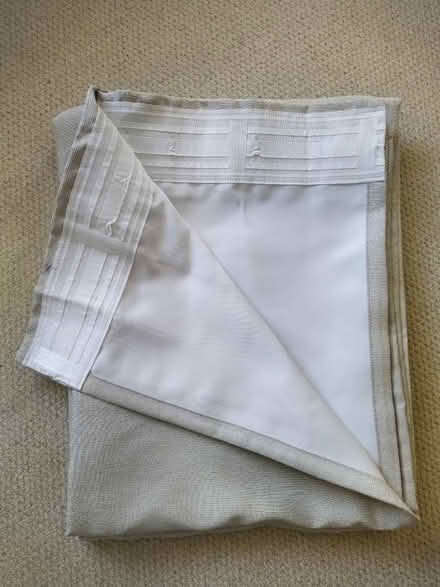 Photo of free Pair of beige blackout curtains (Baldock SG7) #3