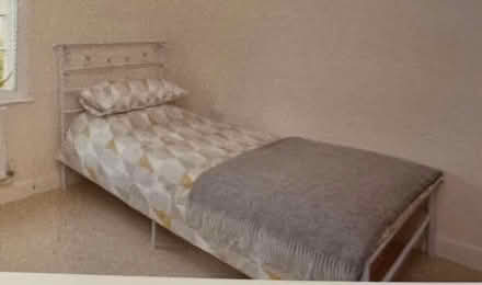 Photo of free White metal frame single bed (Fen Drayton CB24) #1
