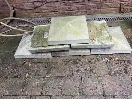 Photo of free 6 concrete saddleback pillar caps (Willaston CW5) #1