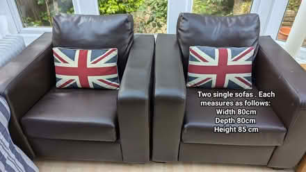 Photo of free Chocolate Brown Leather-Look Sofa Set (2-Seater + 2 Si (Roehampton SW15) #3