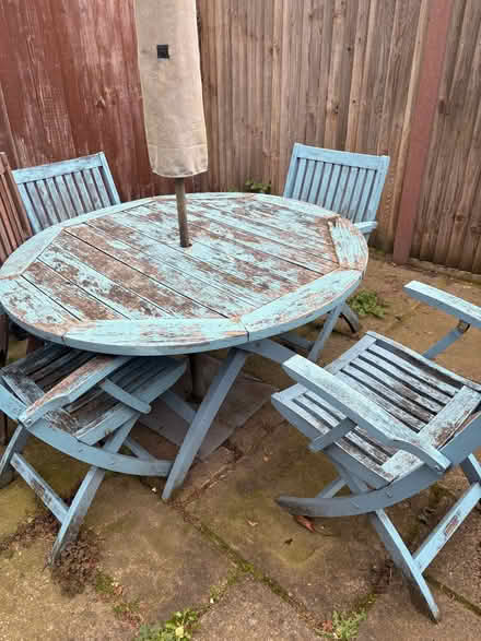 Photo of free Teak garden table and four chairs (Kingston Gate KT2) #1