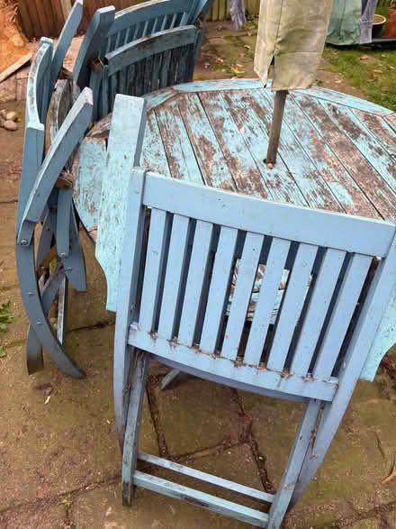 Photo of free Teak garden table and four chairs (Kingston Gate KT2) #2