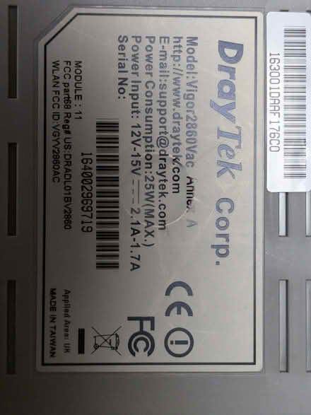 Photo of free Draytek Vigor 2860 Vac Security Firewall (Southsea PO5) #4