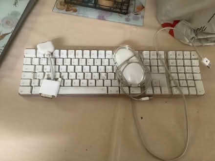 Photo of free Apple keyboard, mouse and cable. (Wick BS30) #1