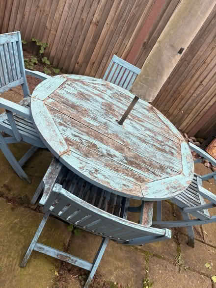 Photo of free Teak garden table and four chairs (Kingston Gate KT2) #3