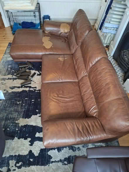 Photo of free Large leather sofa (Caversham RG4) #1