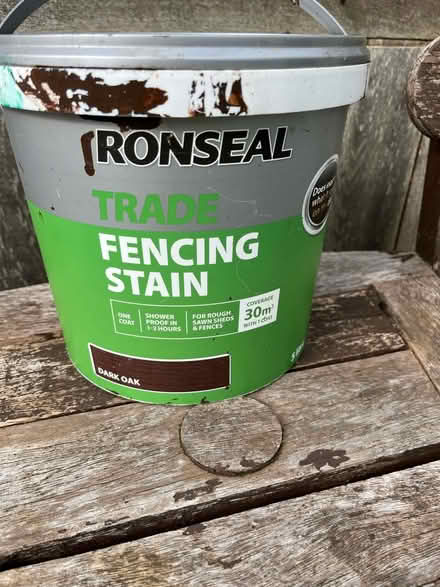 Photo of free Ronseal fencing stain dark oak (Hitchin Herts) #1