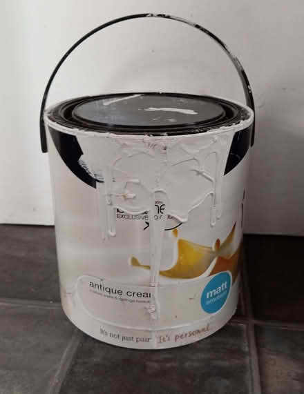 Photo of free Antique cream matte emulsion paint, about half full. (Hillsborough S6) #1