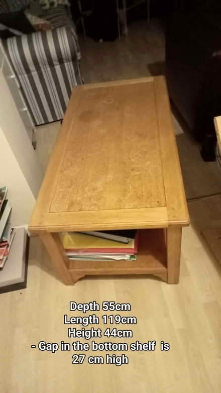 Photo of free Solid wood coffee table with shelving underneath for storage (Roehampton SW15) #1