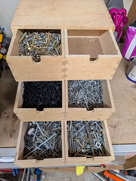Photo of free Boxes of odd screws and nails (Bessels Green TN13) #1
