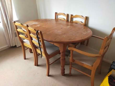Photo of free Old table with chairs (Sw1) #1