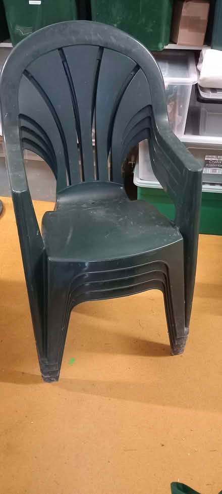 Photo of free Four green garden chairs (Dursley GL11) #1
