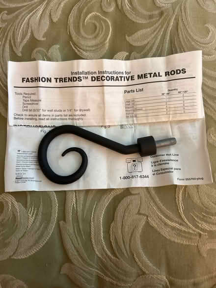 Photo of free Curtain rod decorative finial (Safeway, LaPlata, MD) #1