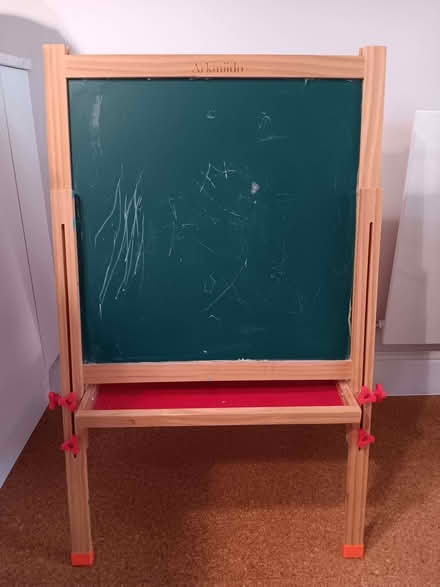Photo of free Arkmiido kids wooden easel w whiteboard & chalkboard (Ladywell SE13) #2