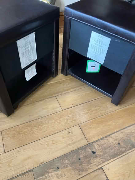 Photo of free Brown Faux leather bedside tables (Dagenham RM10) #3