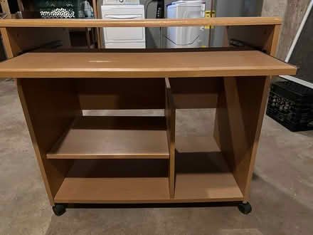 Photo of free Computer Desk/Shelving on Wheels (West Medford) #1