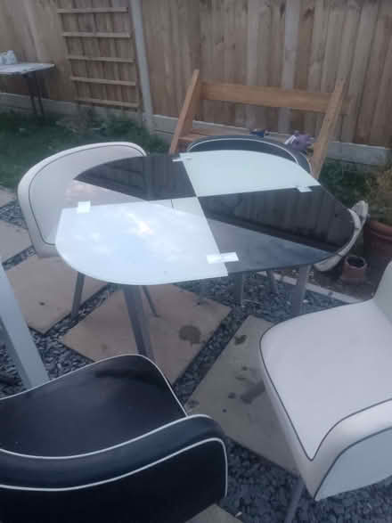 Photo of free Retro small roundish table and four chairs (Ley Hill GC HP5) #2