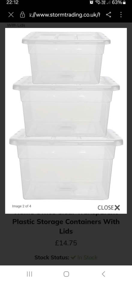 Photo of Clear plastic storage boxes (Killeaton BT17) #1