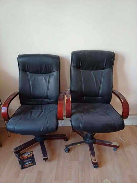 Photo of free 2 x Leather Executive Chairs (Chadwell Heath RM6) #1