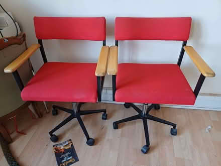 Photo of free 2 x Red Swivel Computer Chairs (Chadwell Heath RM6) #1