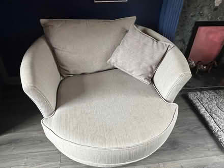 Photo of free Grey Swivel Cuddle Chair (Firgrove OL16) #1