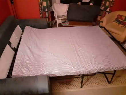 Photo of free Three seater dark blue sofa bed (Palmer Park RG6) #3