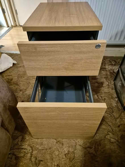 Photo of free 2 drawer Wooden filing cabinet (paignton Borough road) #1