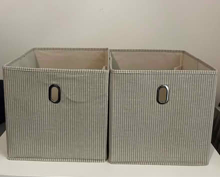Photo of free Striped Storage boxes x2 (Hammersmith) #1
