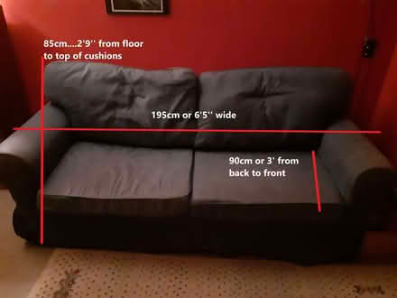 Photo of free Three seater dark blue sofa bed (Palmer Park RG6) #2