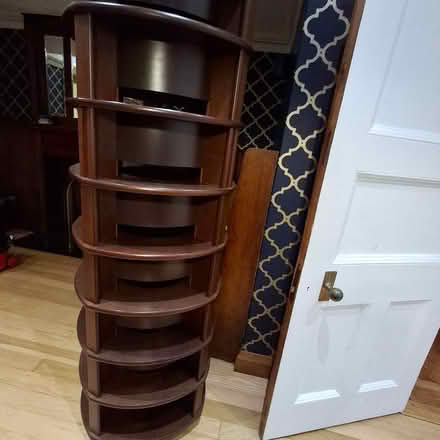 Photo of free Tall mahogany revolving bookshelf (Hallam Fields, Ilkeston) #1