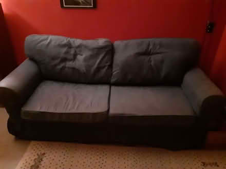 Photo of free Three seater dark blue sofa bed (Palmer Park RG6) #1