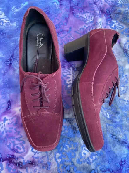 Photo of free Burgundy suede shoes size 9.5M (Hopatcong) #1