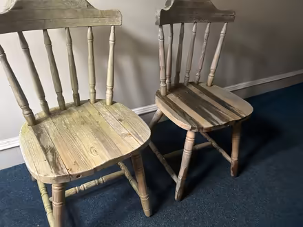 Photo of free 2 antique wooden chairs (Musselburgh EH21) #3