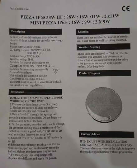 Photo of free Circular In/Outdoor Ceiling Light (Purley CR8) #3