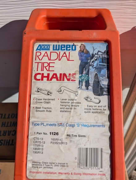 Photo of free Radial tire chains (East side of Sunnyvale) #1