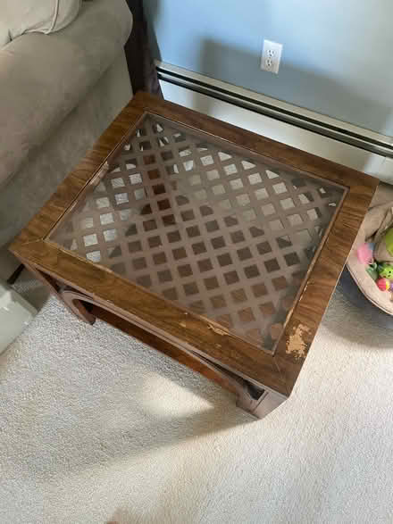 Photo of free Glass top end table (Near Hudson line) #1