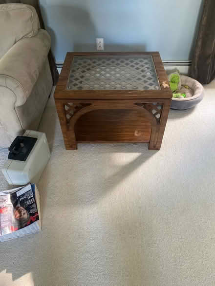 Photo of free Glass top end table (Near Hudson line) #2