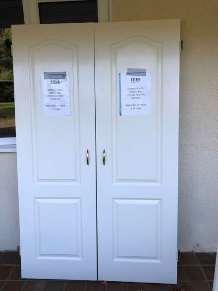 Photo of free Two classic white cupboard doors (East Carleton NR14) #1