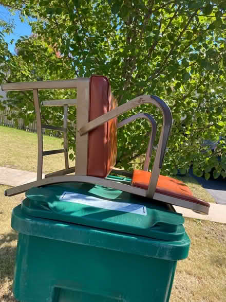 Photo of free Leather & metal chair (Plainfield) #1