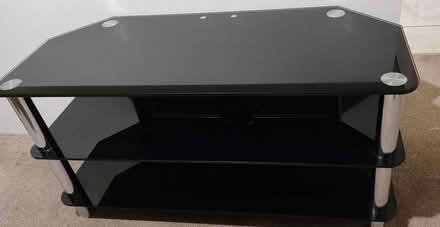Photo of free Large toughened glass tv stand (HR4 whitecross) #1