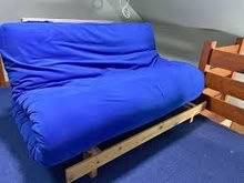 Photo of free Futon Double Base & Blue Mattress (Lenton NG7) #1