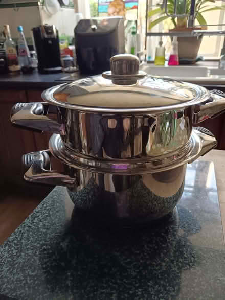 Photo of free Stainless steel saucepan with steamer (Ebley GL5) #1