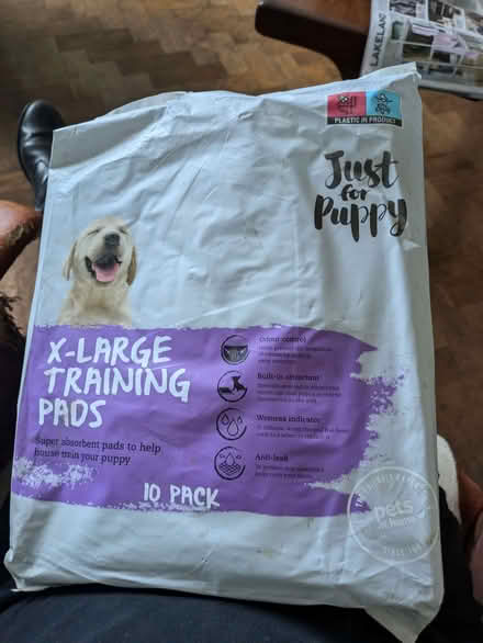 Photo of free X large puppy training pads . 5 left in pack (Cowley OX4) #1