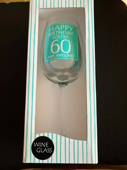 Photo of free Brand new boxed 60th wine glass (CV32 lillington) #1