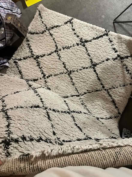 Photo of free Berber style Rug Cream & black (N22) #1