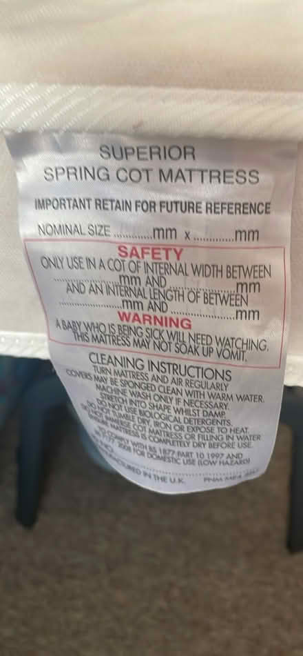 Photo of free Mamas and papas cot bed mattress (Arnos Vale BS4) #3