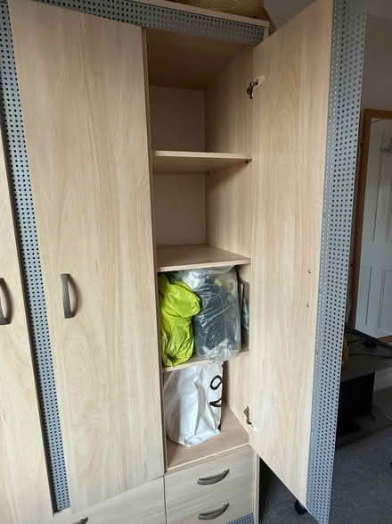 Photo of free WARDROBE - pine effect -three section (South Nutfield RH1) #2
