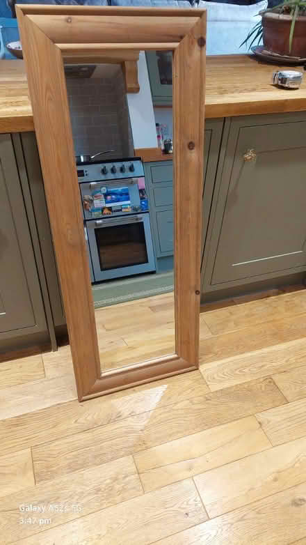Photo of free Wooden framed mirror 470mm x 1175mm (Nr Chepstow) #1