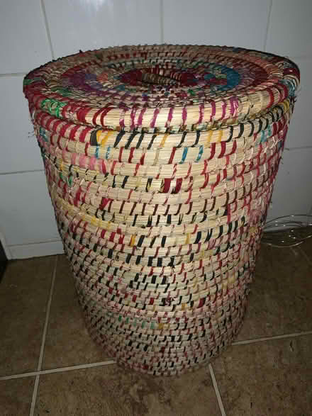 Photo of free Medium multicoloured wicker basket (Burgess Hill) #1